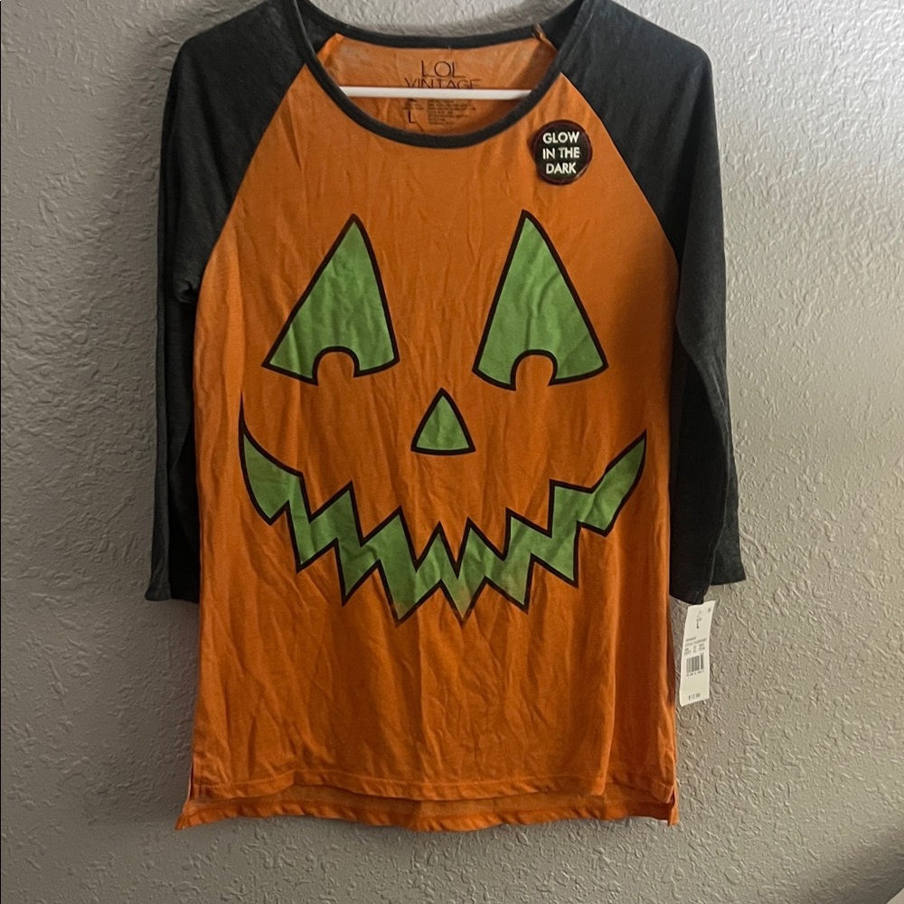 L.O.L. Vintage Halloween Pumpkin Costume Shirt - Orange and Green